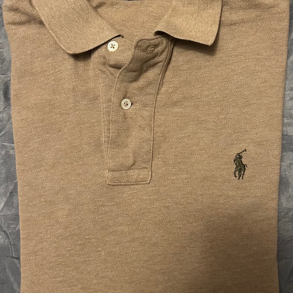 Brown Ralph Lauren Polo Shirt w/ Green Horse